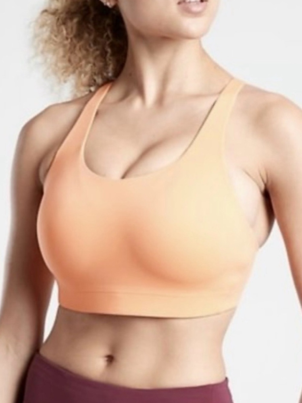 Athleta Advance Bra B-G Sunset Orange Molded Cup High Coverage Impact-38DD